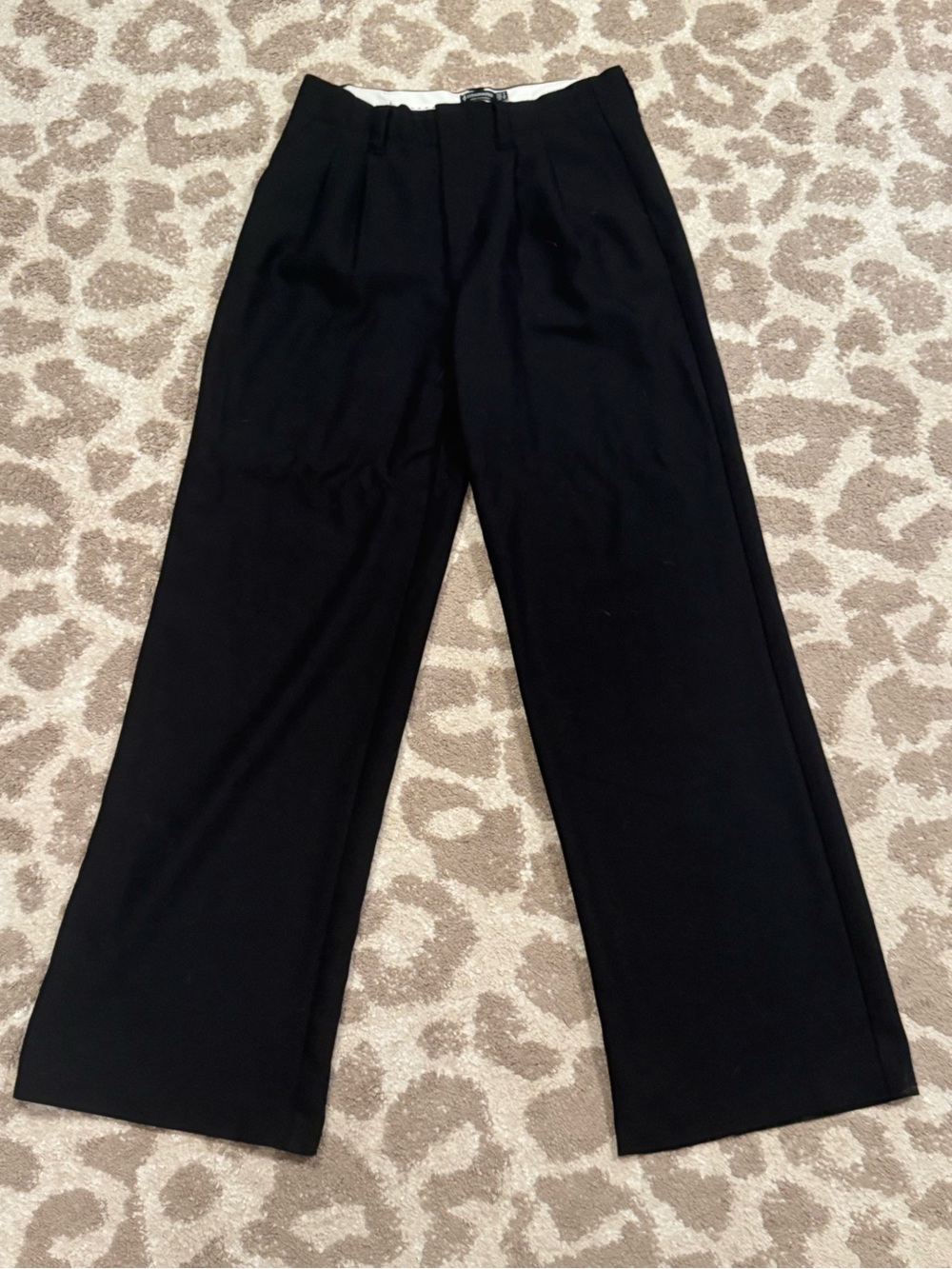 Stradivarius Black and White Trim Wide-Leg Trousers